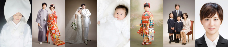 白無垢姿の女性・結婚・赤ちゃん・家族等の写真